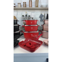 Набір каструль з Aroma ручками 12 предметів гранітне покриття