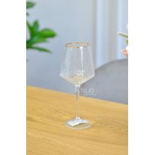 6 шт келихів для червоного вина із золотим кантом Marsel, 570мл