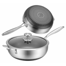 Глибока сковорідка з кришкою WOK нержавійка