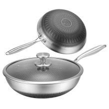 Сковорідка з кришкою WOK нержавійка