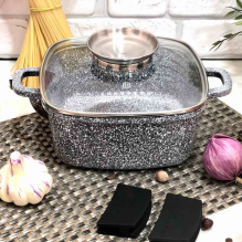 EB-3972 Кастрюля-Казен Зі Скляною Кришкою 3,7 Лтр. (22 сm.) Литий Алюміній